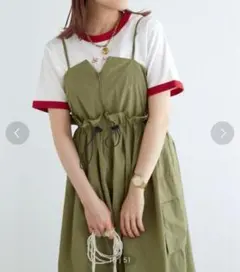 【w closet】カーゴナイロンキャミワンピース