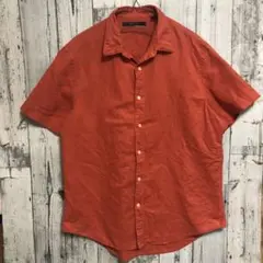 00s PERRY ELLIS ペリーエリス コットンリネン 半袖シャツ L