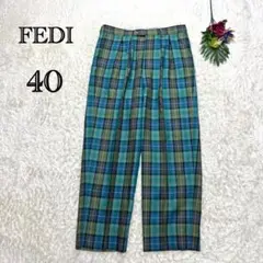 メンズスラックス　ストレートパンツ　チェック柄　ヴィンテージ　レトロ　派手　L