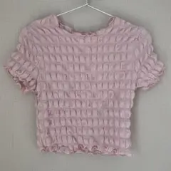GU ポコポコ半袖Tシャツ　ピンクトップス 42-01
