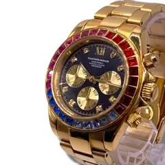 【動作品】VALENTINO DOMANI ゴールド クロノグラフ　メンズ　時計