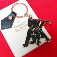 vivienne westwood キトゥン オーブ キーリング 黒 ゴールド