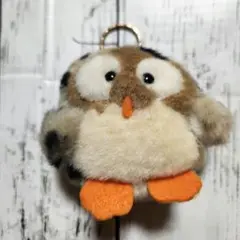 童話村　宮沢賢治童話村　フクロウ型キーホルダー ヒョウ柄