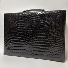 希少　シャイニング　クロコダイル　型押し　アタッシュケース　インテリア　オブジェ