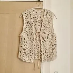 FRAMeWORK コットンレースエンブロイダリーベスト ナチュラル　美品