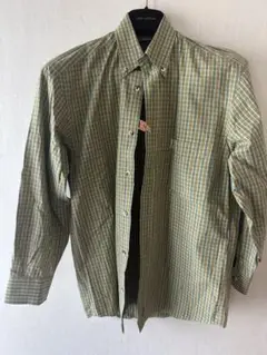 LANVIN SPORTS 長袖シャツ S グリーン系 チェック柄クリーニング済