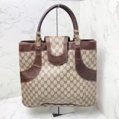 GUCCI グッチ❤️GG キャンバス ハンドバッグ ゴールド ロゴ