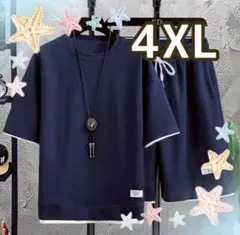 メンズ セットアップ 黒Tシャツ＆ハーフパンツ 上下セット ルームウェア