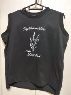 Lugnoncure ブラック ノースリーブ Tシャツ　※お値下げ不可※