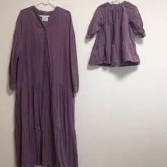 LIEN パープル ワンピース 親子お揃い