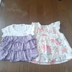 Noeil aime BeBe とプチマイン　チェック シャツ2枚90cm