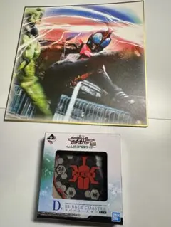 仮面ライダー1番くじ　色紙&コースターセット　仮面ライダーカブト