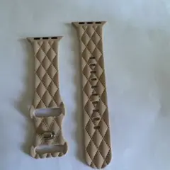 ベージュ ダイヤモンドパターン シリコンバンド
