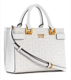 GUESS ショルダーバッグ/鞄/WHT/総柄ホワイト/2WAY/ハンドバッグ