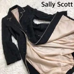 美品 Sally Scott サリー スコット ロング コート 刺繍 花柄
