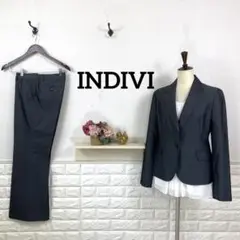 美品★ INDIVI パンツスーツ フォーマル ビジネス 高級 上質 秋冬