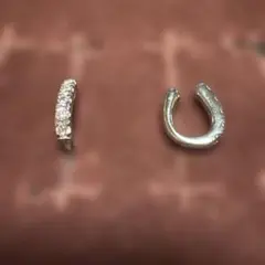 箱無し　シルバー ピンクジルコニア タイトイヤリング