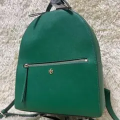 美品✨ トリーバーチ エマーソン サフィアーノ レザー リュック グリーン
