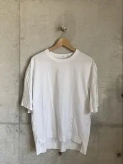 【美品】UNIQLO☆+J スーピマコットンオーバーサイズＴ（5分袖）ホワイト
