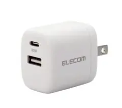 本日のみ！2ポート 充電器　小型 30W ホワイト エレコム EC-AC14WH