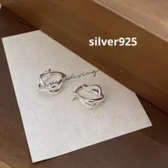 クロス フープ ピアス silver925 シルバー
