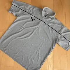 値下げ PUMA グレー ハーフジップシャツ メンズL