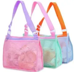 ピンク メッシュバッグ プールバッグ 子ども 海 夏 ビーチバッグ キッズ 新品