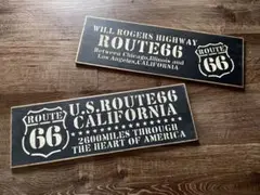 オーダー品　男前インテリア　２枚セット　ルート66 ROUTE66 屋外対応