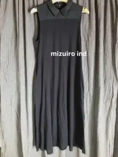 mizuiro ind 異素材mix 黒 ワンピース サマードレス