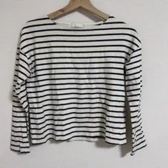 earth ストライプ柄 長袖ボートネックTシャツ Mサイズ