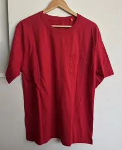 赤 半袖 Tシャツ ポケット付き