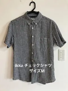 ikka 半袖　メンズ　チェックシャツ　サイズM 美品