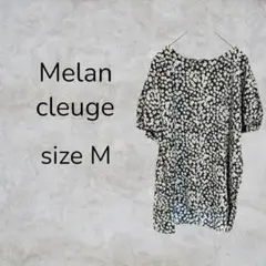 Melan cleuge トップス ブラウス 花柄 半袖 ロング丈 春 夏　古着