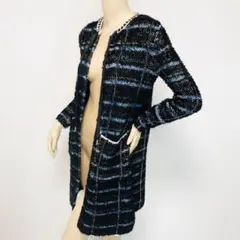 美品★ルイヴィトン・ツイード ビックポケット ロングカーディガン (XS)