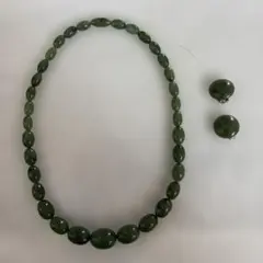 緑色 ジェイド 風ネックレス イヤリングセット
