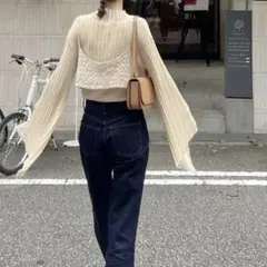 タイムセール　Eaphi angel sleeve rib knit
