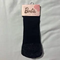 Barbie ブラックソックス ラメ付き　オーバーニー丈