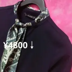 ☘️Mサイズ【期間限定♥】ザラ　七分袖　ワンピース　黒　 ¥4800↓
