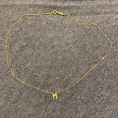 AHKAH アーカー イニシャル ネックレス M K18YG 0.06ct