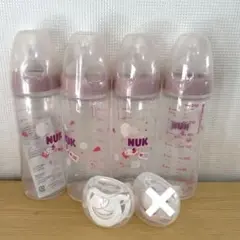NUK 哺乳瓶 250ml 4本 おしゃぶり2個セット