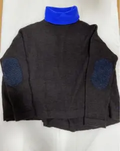 45R カシミヤタートルネック エルボーパッチ