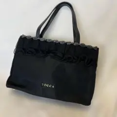 TOCCA ブラック フリル ハンドバッグ