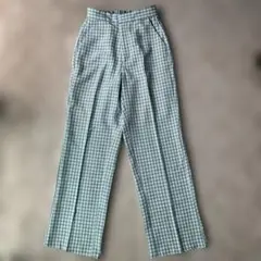 美品　GU白×グリーンスラックスM