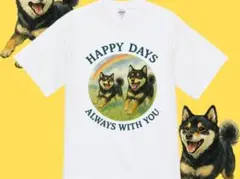ハイクオリティーTシャツ 黒柴 躍動感 癒される
