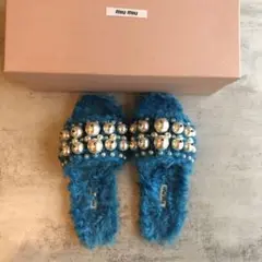 値下!美品 miumiu ファーサンダル ヨンア着用