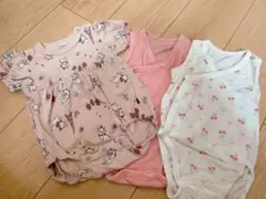 【futafutaとユニクロ】半袖ロンパース　前開きボディスーツ２枚　3点セット