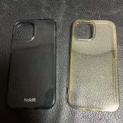 iPhone 13miniholditソフトケース クリア ブラック 2個セット