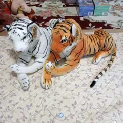 リアルアニマル BIG ぬいぐるみ トラ & ホワイトタイガー