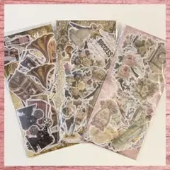 レトロ風コラージュシール3種セット♡ ステッカー フレークシール