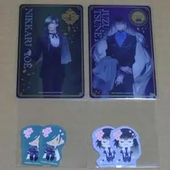 刀剣乱舞 大本丸博 祝装箔押しクリアカード・フレークシール　青江セット